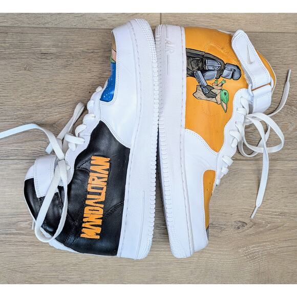 Nike Air Force 1 Mens High Top Sneakers 13 Star Wars Mandalorian Custom Painted - Picture 5 of 12